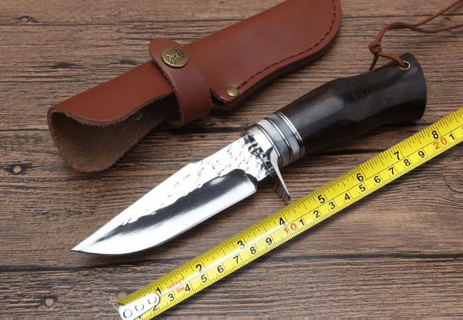 

Newest Forge Hunting Knife 7Cr17 Blade Rescue Fixed Blade Knife Survival Tactical Knives Outdoor Multi Tools Leather Sheath