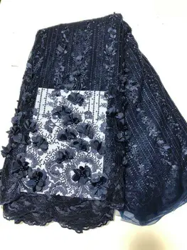 

African Lace Fabric 2019 High Quality Lace 3d Flower Lace Fabric Embroidery lace trim 5yards For African Bridal dress