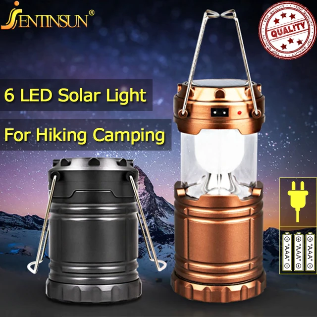 Super Bright Rechargeable Solar LED Camping Light For Hiking Travel
