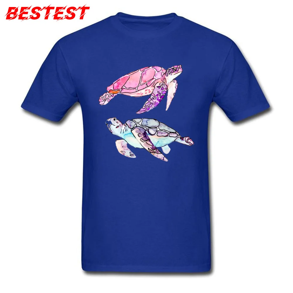201896Ydrawing turtle T Shirt Fitness Tight Designer O Neck 100% Cotton Fabric Tops Shirt Top T-shirts for Men VALENTINE DAY 201896Ydrawing turtle blue