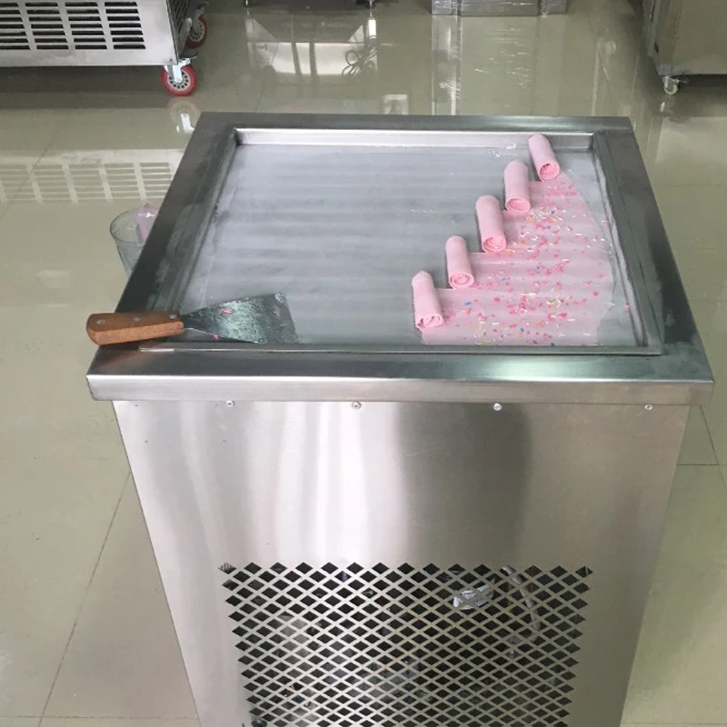 

Stainless Steel 110v 220v Electric 50cm Square Auto Fried Ice Cream Machine Roll Ice Cream Maker Fry Yogurt Machine