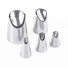 5 шт./компл. лепесток Нержавеющая сталь глазури трубопроводов сопла комплект металлические насадки для сливок для украшения торта инструменты для выпечки торта Насадки для украшения#81