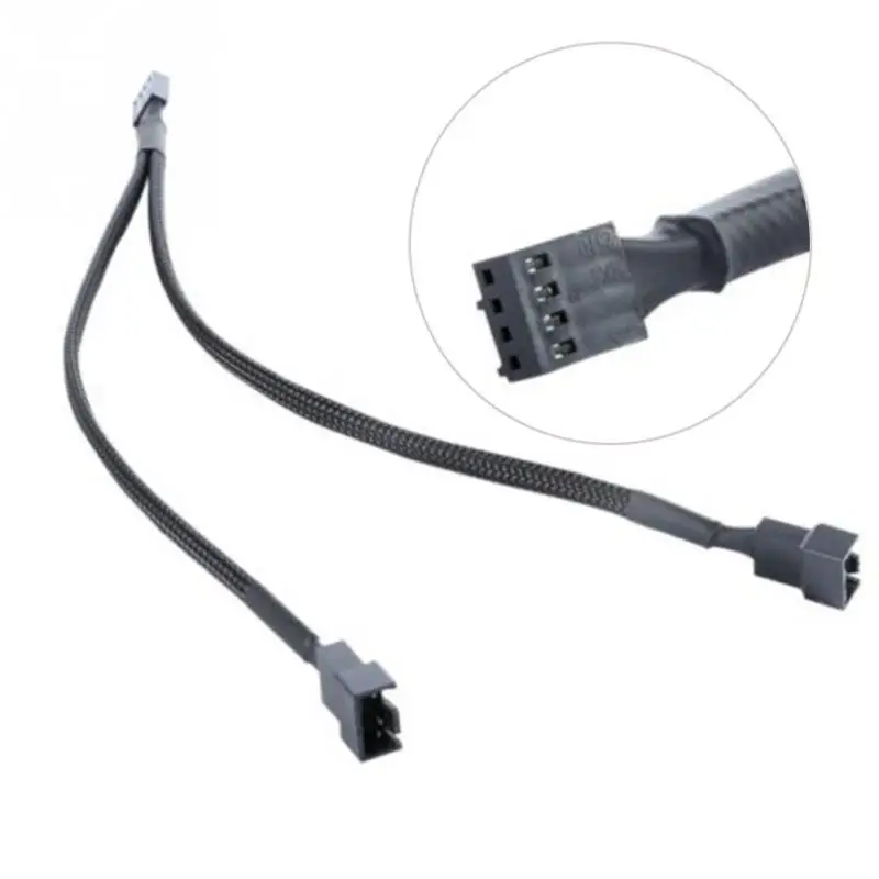 

Computer Connected Wire Cables 30cm 3/4 Pin PWM To Dual PWM Power Y-Splitter Adapter Cable for CPU PC Case Fan
