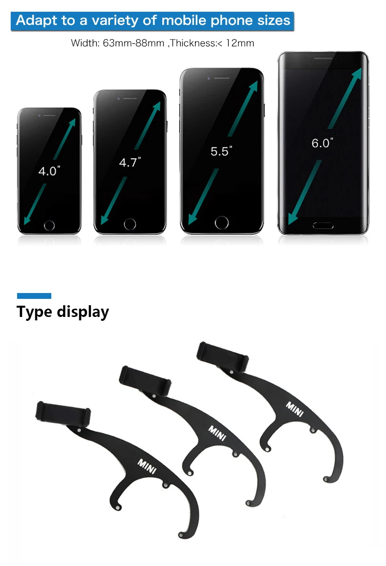 AMBERMILE Car Interior Mobile Phone Holder Bracket Rotatable GPS Holder for Mini Cooper Countryman R60 Paceman R61 Accessories (4)