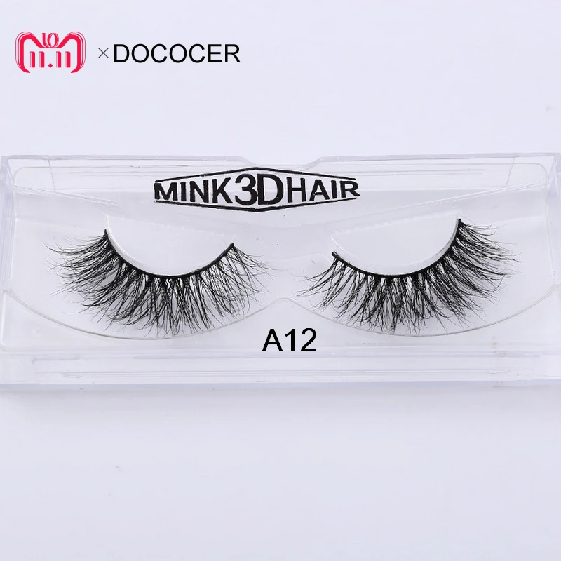 

DOCOCER 3D Mink Eyelashes Upper Lashes 100% Real Mink Strip Eyelashes Handmade Crossing Mink Eye Lashes Extension