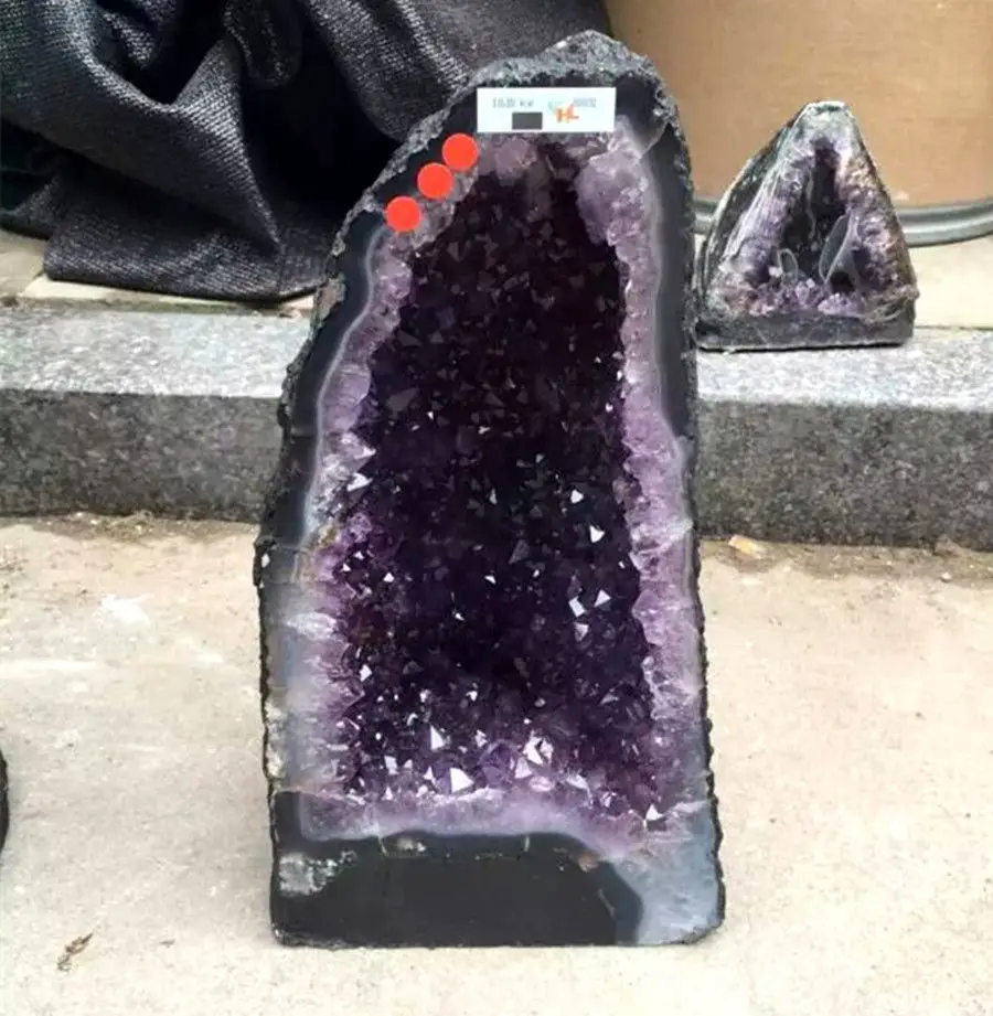 

huij 00747 Natural Amethyst hole crystal quartz Brazil