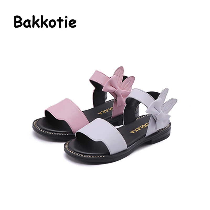 Bakkotie 2018 новые модные летние для маленьких девочек с бантом пляж бренд сладкий