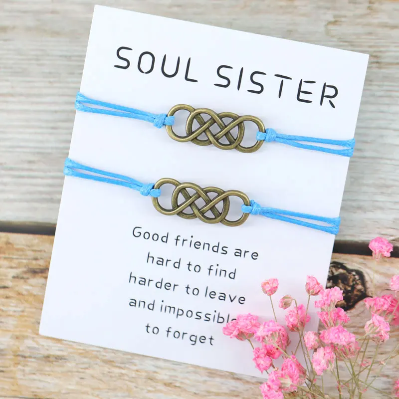 2 шт./компл. браслеты Soul Sister для друзей Infinity Matching Soulmate подходящие ювелирные