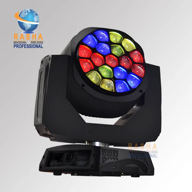 

Hot Sale Bee Eye 19-19pcs*15W 4in1 RGBW Osram LED Big Bee Eye Moving Head Beam+Wash Light, LED Moving Head Beam Light 110-240V