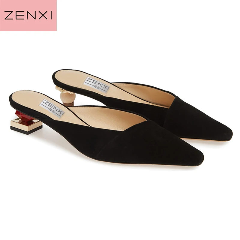 

women sides Summer Geometric Heel Women Sandals Jacquemus Wood Ball Heel Women Mules Casual Slip on Shoes Women Pumps High Heels