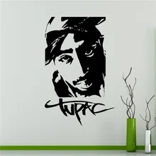 2pac настенные наклейки Tupac Amaru Shakur настенные виниловые Стикеры Rapper хип хоп домашний интерьер спальни декор дизайн стены