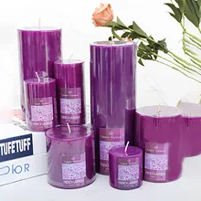 Plant Purple Lavender Wedding Candle Gift Romantic Pillar Birthday Candles Scented Tea Light Candels Home Decoration 30