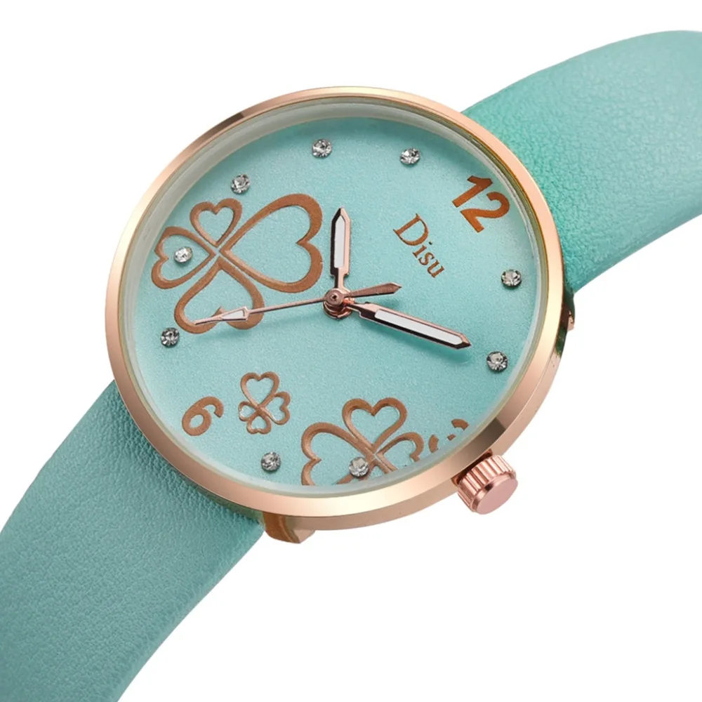 

Modern Women's Watch Simple design Creative heart pattern Alloy dial Colorful leather strap Watches Fashion Creative Gifts AA4