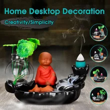 Водопад горелка для благовоний с обратным потоком монах керамический держатель благовония для ароматерапии ремесла курильница украшение дома