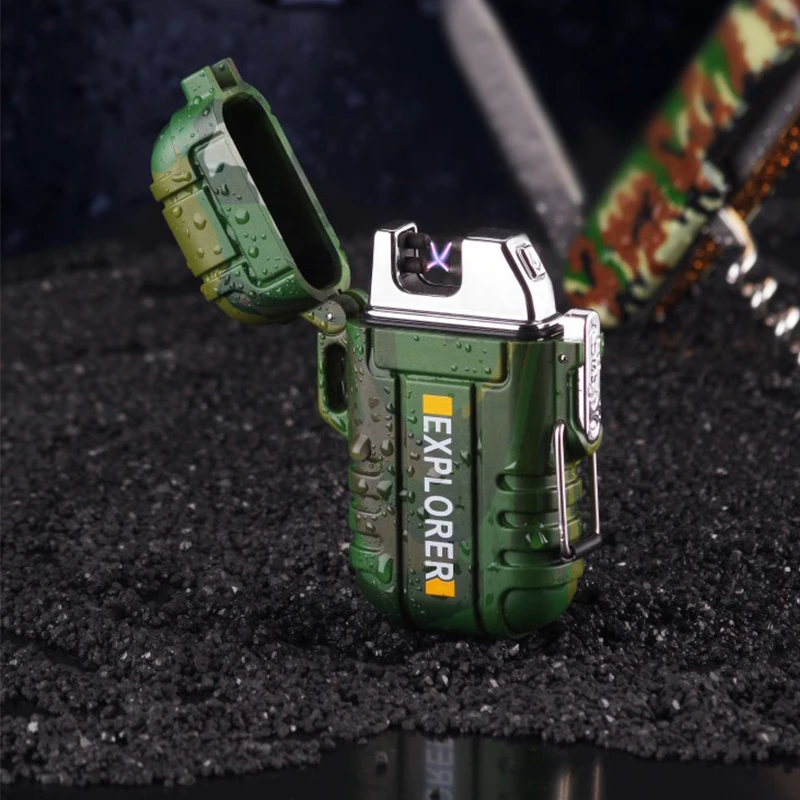 Водонепроницаемая USB плазменная Зажигалка двойная дуга для отдыха на открытом воздухе спортивная Зажигалка для курения Водонепроницаемая USB плазменная Зажигалка двойная дуга для отдыха на открытом воздухе спортивная Зажигалка для курения