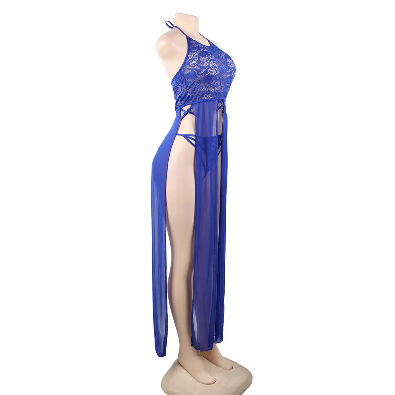 Comeonlover Холтер женское сексуальное эротичное спинки кружево длинное белье плюс размеры пикантная одежда для женщин Ночная Эротическое платье R80666P