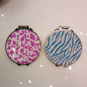 

Round Glitter Mini Pocket Mirror Makeup Compact Foldable Double Dual Side Random
