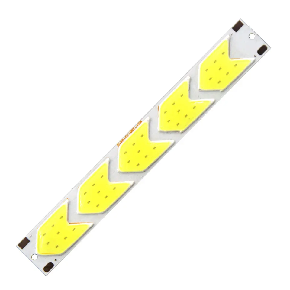 

[Sumbulbs] 12V 5W Arrow Shaped LED Light COB Lamp Strip 6500K Pure White 129*17.5mm DIY Dcorative Lighting Signal Lamp Work Bulb