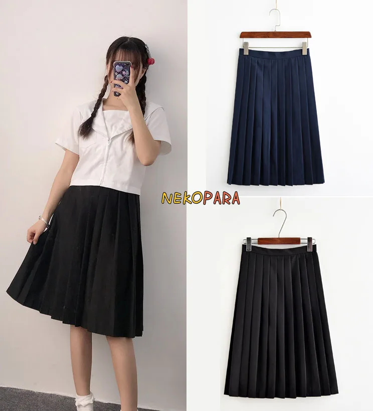 Японский стиль, женская Милая Студенческая форма JK, плотная плиссированная юбка, юбка до колена, 2 цвета