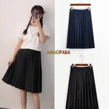 Японский стиль, женская Милая Студенческая форма JK, плотная плиссированная юбка, юбка до колена, 2 цвета