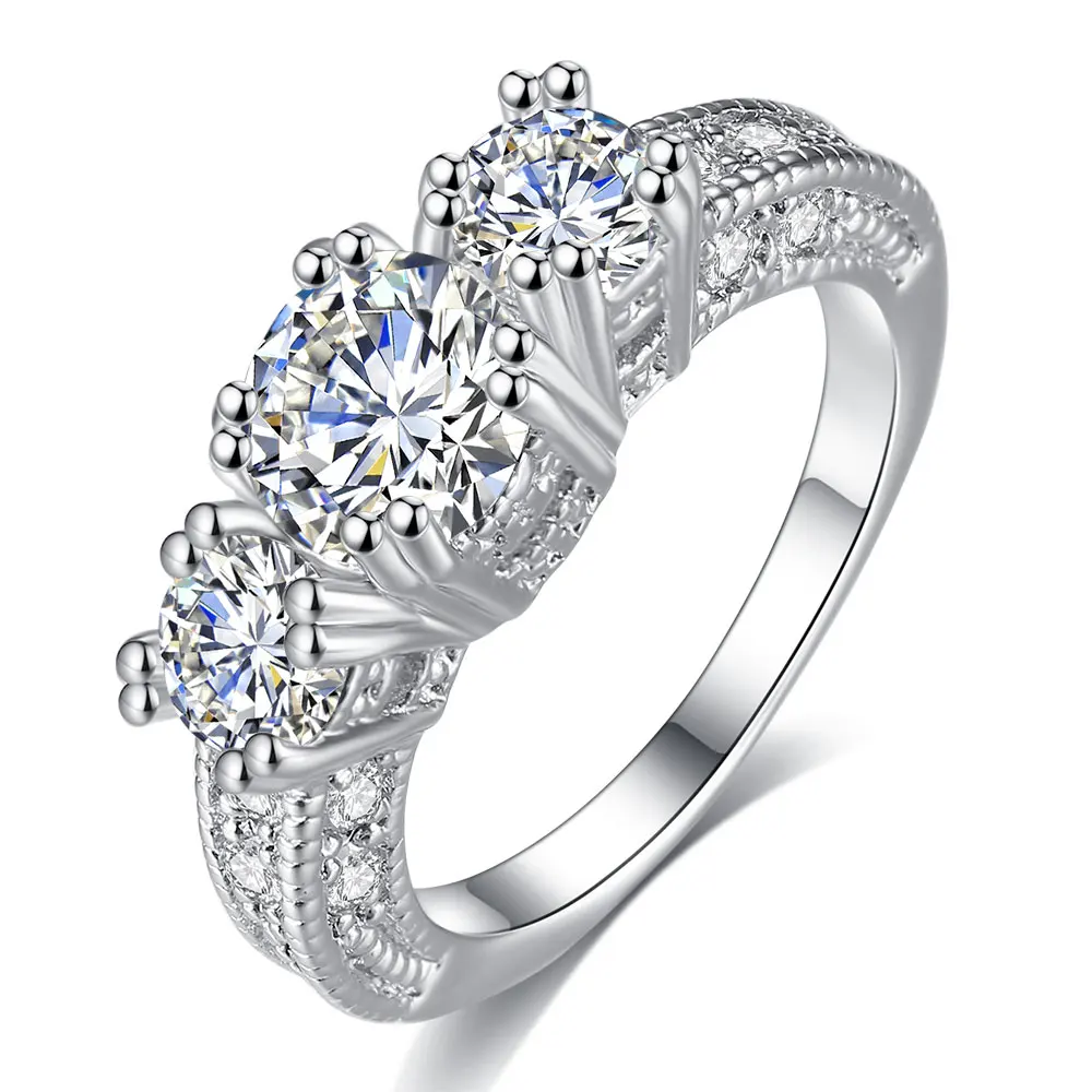 

Fashion big Clear Crystal Stone Rings for Wedding Party Engagement Rings Bijoux A49