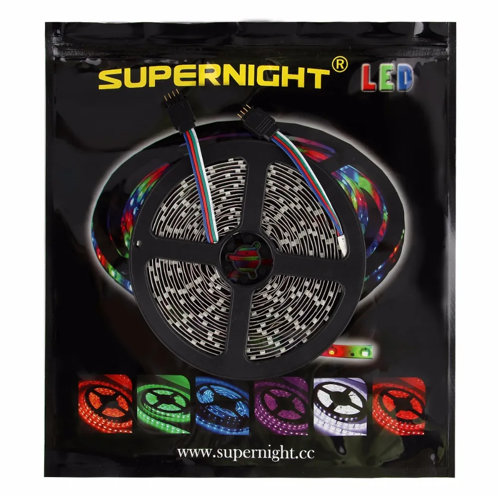 SuperNight 3528 SMD RGB Светодиодные ленты 5 м 60 светодиодный s/M DC 12 V гибкая лента свет Светодиодная лента для магазина Главная Вечерние Спальня DIY