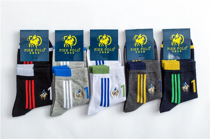 PIER POLO новые модные брендовые качественные мужские носки в полоску дезодорирующие носки мужские носки из чесаного хлопка Calcetines Largos Hombre