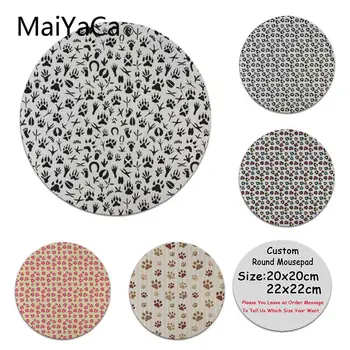 

MaiYaCa Hot Sales Animal Footprints High Speed New Lockedge Mousepad Size for 200x200x2mm and 220x220x2mm Round Mousemats