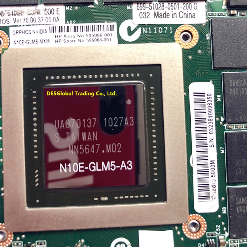 New  Brand New Quadro 5000m Q5000m N10E-GLM5-A3 2GB Video VGA Graphic Card MXM 3.0 For Laptop Dell M6600