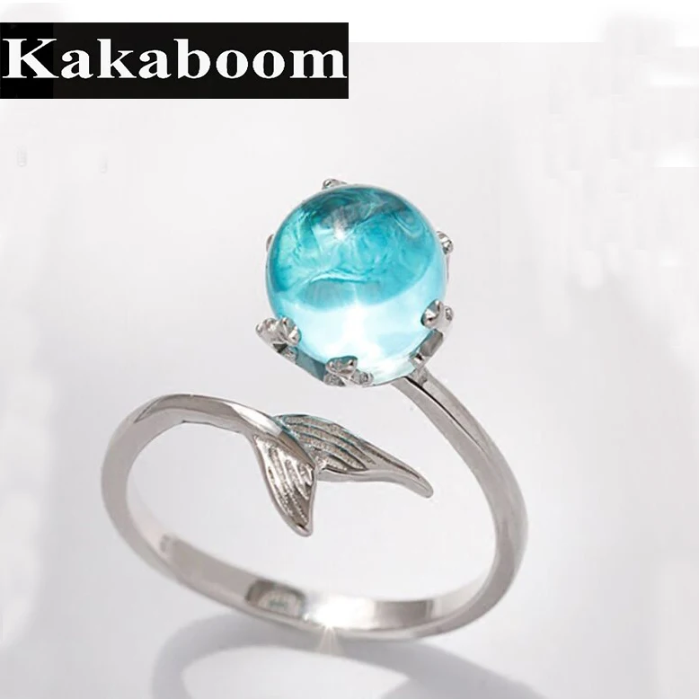 Kakaboom Синий Хрусталь одеяло хвост русалки регулируемые Открытые Кольца для