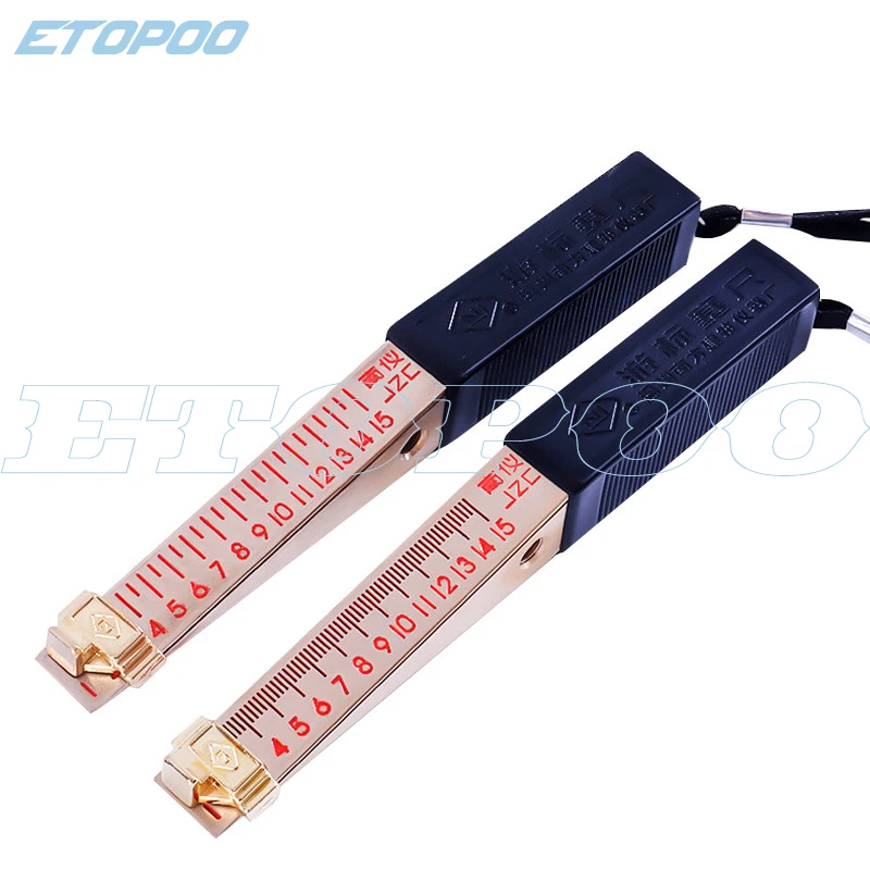 

1PC 0.5mm/0.2mm Feet Gauge Wedge Feeler Cursor Feeler 0-15mm Plug Ruler Gauge Home Inspection Detection Tool