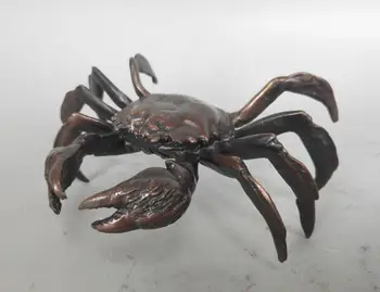 

China pure brass crab purple statue