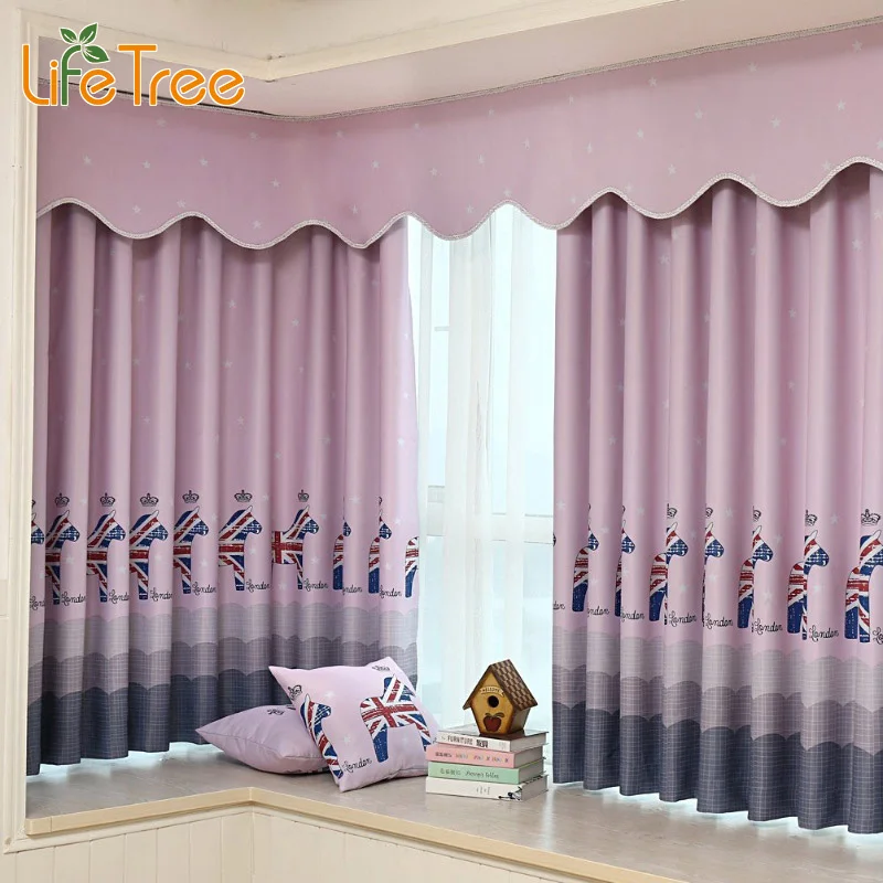 Kids Short Curtains In Bedroom Horse Printed Window ... on {keyword}