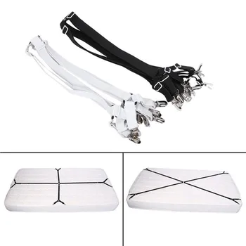 

Sheet Bed Suspenders Adjustable Crisscross Fitted Sheet Band Straps Grippers Adjustable Mattress Pad Duvet Cover Bed Sheet Corne