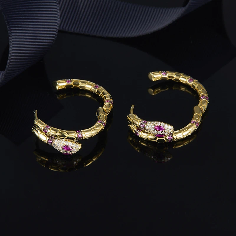

Red Corundum Zombie Earrings 925 Sterling Silver Zircon Elegant Personality Suitable Fit Matching Moroccan Jewelry Ball Gift