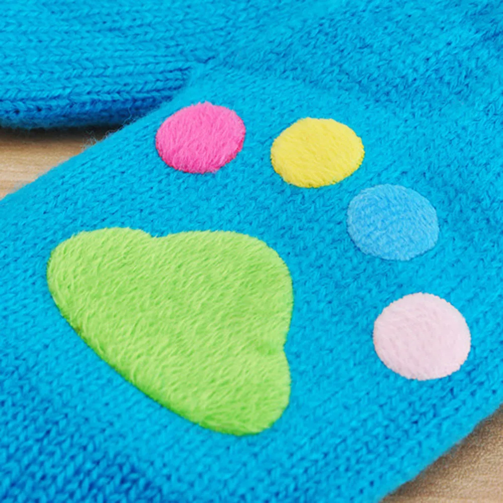 TELOTUNYPlush и бархатные теплые перчатки для осенне-зимних рукавиц детские зимние перчатки От 1 до 6 лет Детские вязаные перчатки Z0828