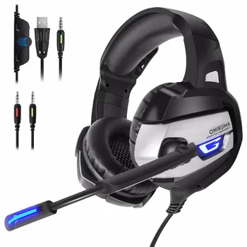 

3.5mm Gaming Headphone With Splitter For Computer With Microphone Gaming Headset PS4 For PlayStation 4 New Box One PSP Laptop PC