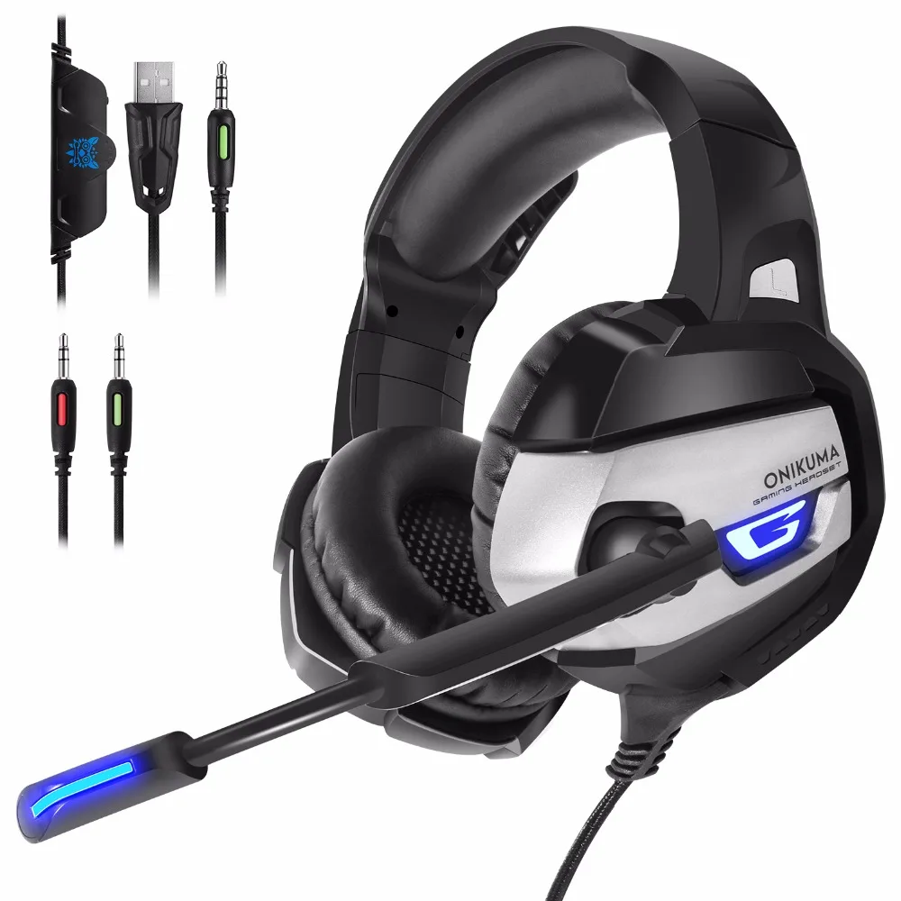 3 5mm Gaming Headphone With Splitter For Computer With Microphone Gaming Headset PS4 For PlayStation 4 New Box One PSP Laptop PC