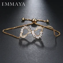 EMMAYA сверкающий роскошный зубчатый браслет cz прекрасный бабочка-бабочка золотого цвета браслет из циркония