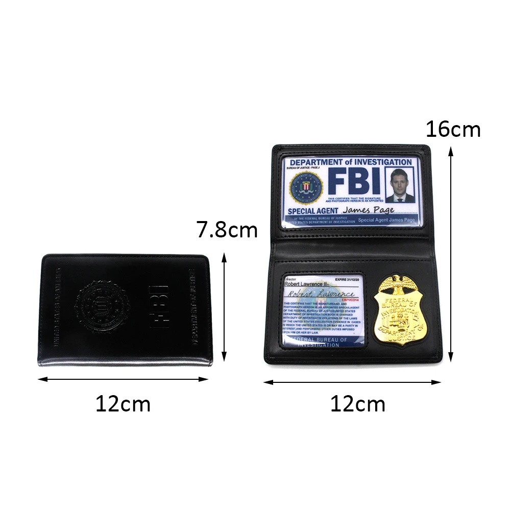Titular do Cartão de Identificação da Polícia Crianças Role Playing Brinquedos Ocupações Sobrenatural Dean Sam Winchester Fbi Metal Crachá Cartões Carteiras Titular 3 Crianças role playing brinquedos ocupações sobrenatural dean