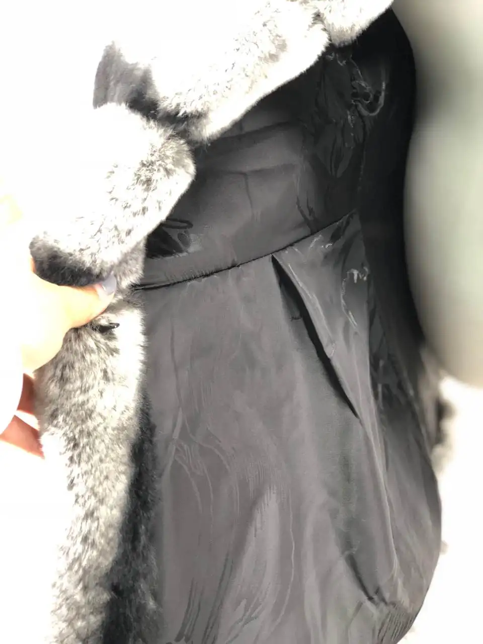 FURSARCAR теплое плотное натуральное меховое пальто Новая роскошная зимняя меховая женская натуральная куртка с мехом кролика рекс с меховым воротником