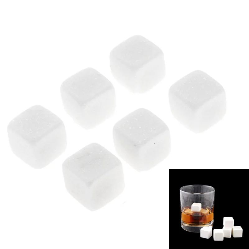 

NEW Ceramic Stone Ice Cubes Chillers for Whiskey Wine Beverage Drinks 6PCS For Drop Ship