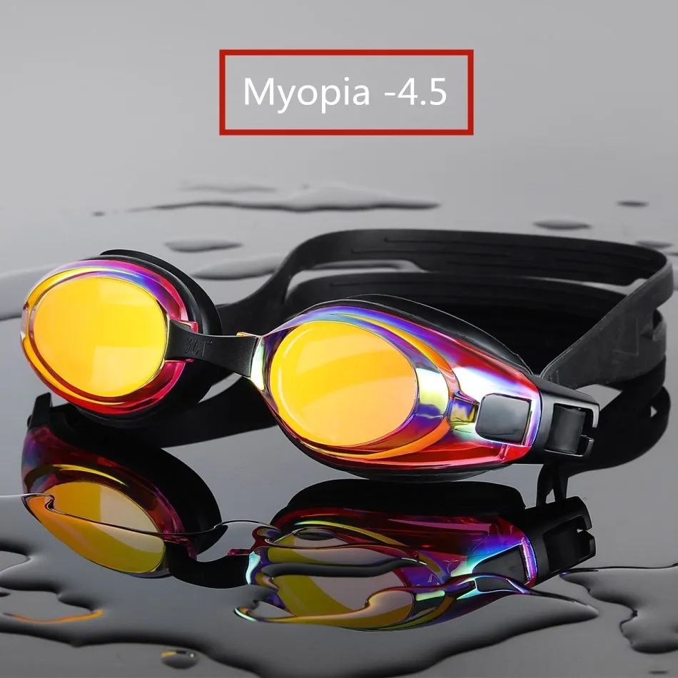 361 очки для плавания, для взрослых, для бассейна, анти-туман, по рецепту, очки для плавания, для близорукости, очки для плавания, зеркальные, профессиональные очки для плавания - Цвет: Pink-4.5
