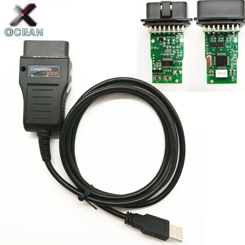 Новейший USB-кабель HDS для Honda OBD2 диагностический кабель с поддержкой Multi langauge V1.4.3