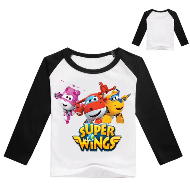 

Spring Autum Super Wings kids T-shirts Girls Long Sleeve t shirt Cotton Tees For Baby Girls Printed Costumes For Baby Clothes
