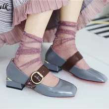 Новинка весна лето ажурные носки женские яркие серебряные сетчатые Sokken Calcetines мягкие носки Mulheres женские носки