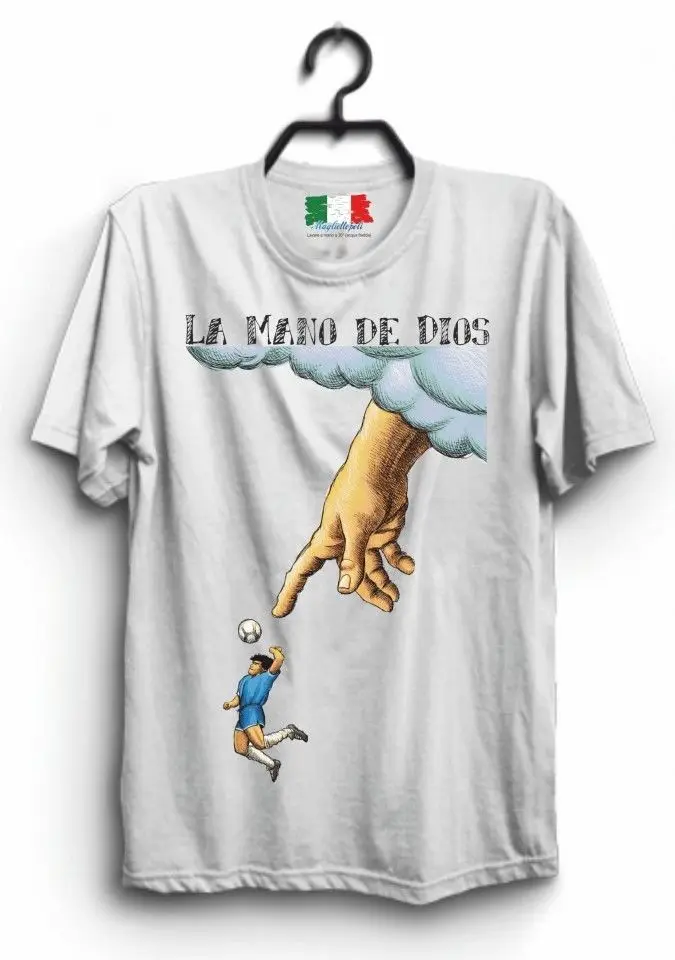 MAGLIA Материglietta футболка CALCIO CALCIATORE Марадона MANO DE DIOS | Мужская одежда