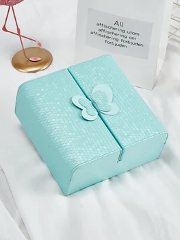 

Portable Travel Jewelry Earring Storage Box Multi-Function Large-Capacity Jewelry Organizer Mini Leather Jewelry Box