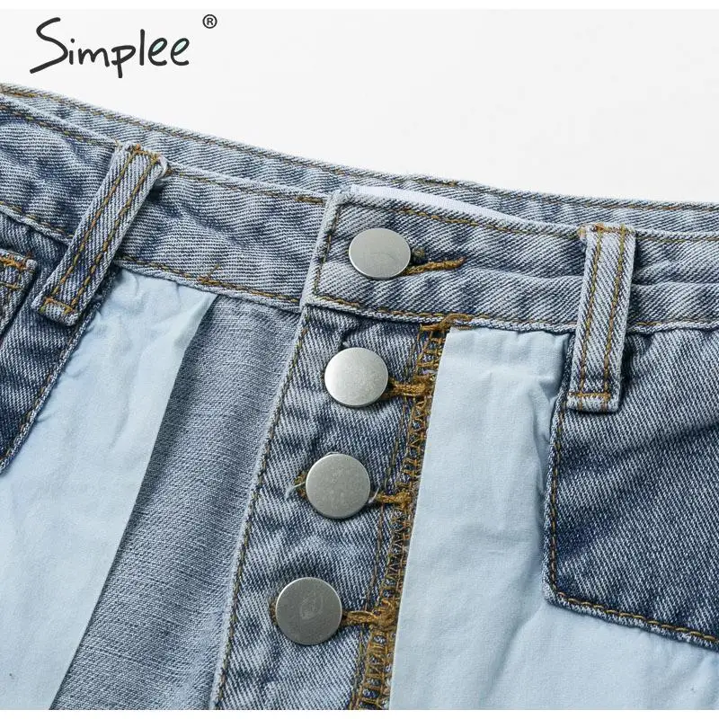 Simplee женскoе джинсовые шорт пуговицы высокой талией женскoеджинсовые шорты пуговицы с высокой талией женские