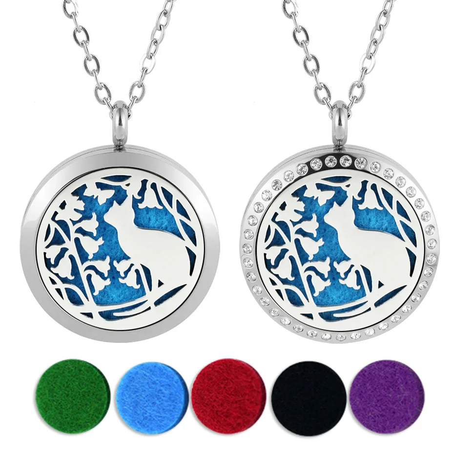 diffuser necklace silver 30mm locket jewelry-217 (1)